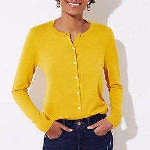 LOFT SIGNATURE CARDIGAN gold Sz small